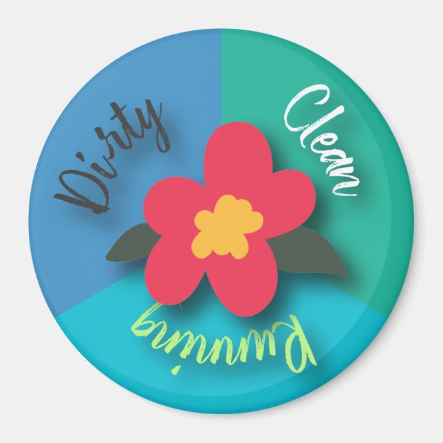 Geschirrspülmaschine Magnet Hübsche Küche Blume sa (Vorne)