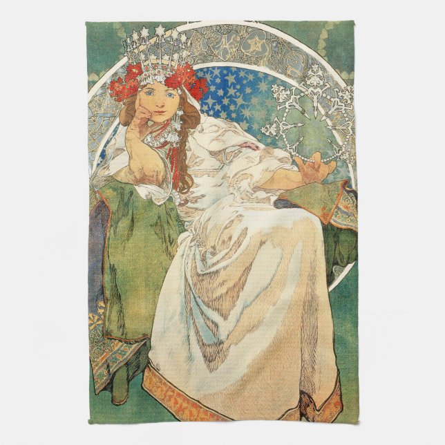 Geschirrtuch Alphonse-Mucha Prinzessin-Hyacinth (Vertikal)