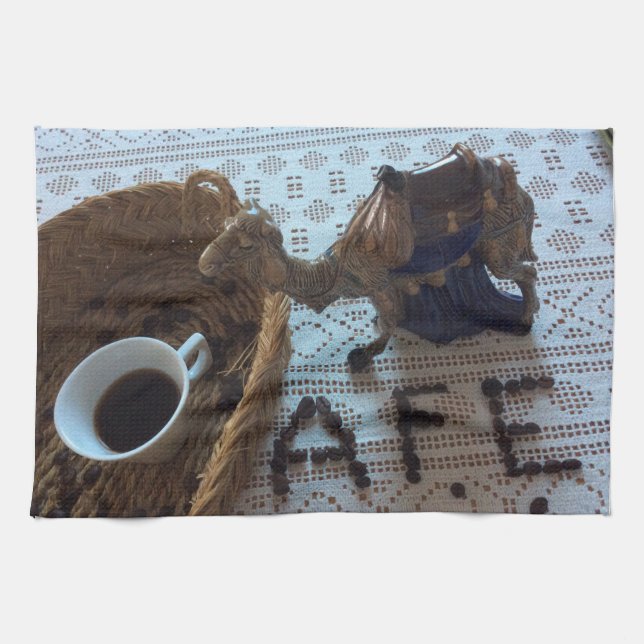 Geschirrtuch Kaffee Liebhaber Coffee Lovers Bistro (Horizontal)