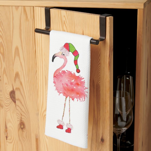 Geschirrtuch mit Flamingo (Drittel gefaltet)