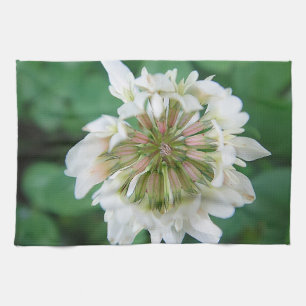 Geschirrtuch rosa-weiß Kleeblüte