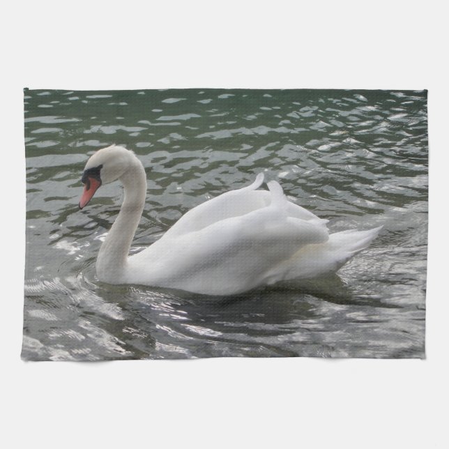 Geschirrtuch schwimmender Schwan (Horizontal)