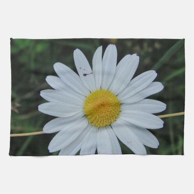 Geschirrtuch weiß Margerite auf Stäbchen (Horizontal)