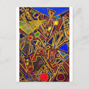 Geschlagene Geschichten (abstrakter Expressionismu Postkarte