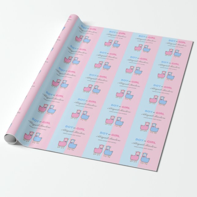 Geschlecht: Baby Shower Sheep Wrapping Paper Geschenkpapier (Ungerollt)