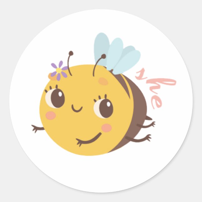 Geschlecht: Bienenstöckchen-Rundsticker Runder Aufkleber (Vorderseite)