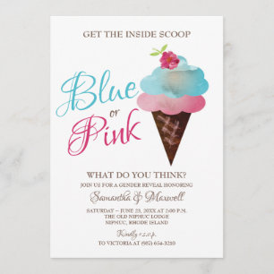 Geschlecht decken Einladungs-BLAUE ODER ROSA Einladung