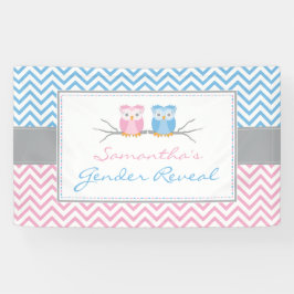 Geschlecht decken Fahne-Blaue u. rosa Eule auf Banner