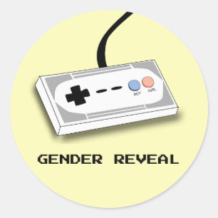 Geschlecht decken Gamer-Prüfer-Jungen-Mädchen au Runder Aufkleber