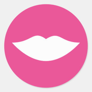 Geschlecht decken rosa Lippenaufkleber auf Runder Aufkleber