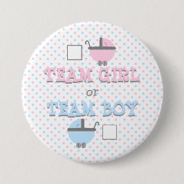 Geschlecht decken rosa und blaue Babyparty auf Button