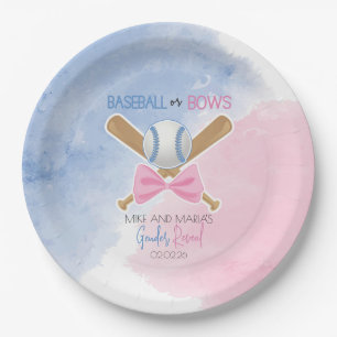 Geschlecht des Baseballs oder des Bows offenbart P Pappteller