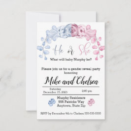 Geschlecht: Einladung, Er oder sie Dankeskarte