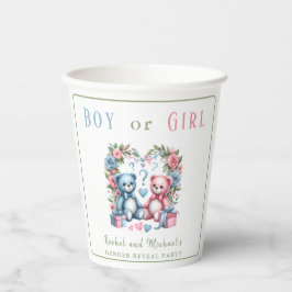 Geschlecht enthüllt Babydusche Teddy Bären blau pi Pappbecher