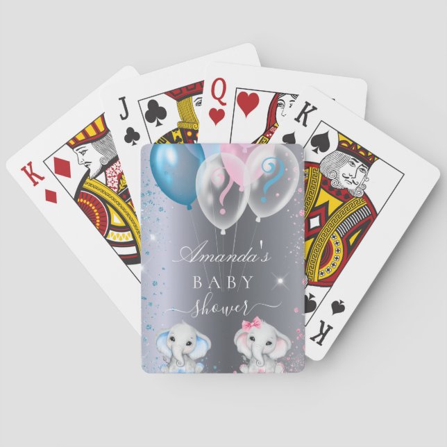 Geschlecht enthüllt Elefanten der Babydusche Spielkarten (Rückseite)