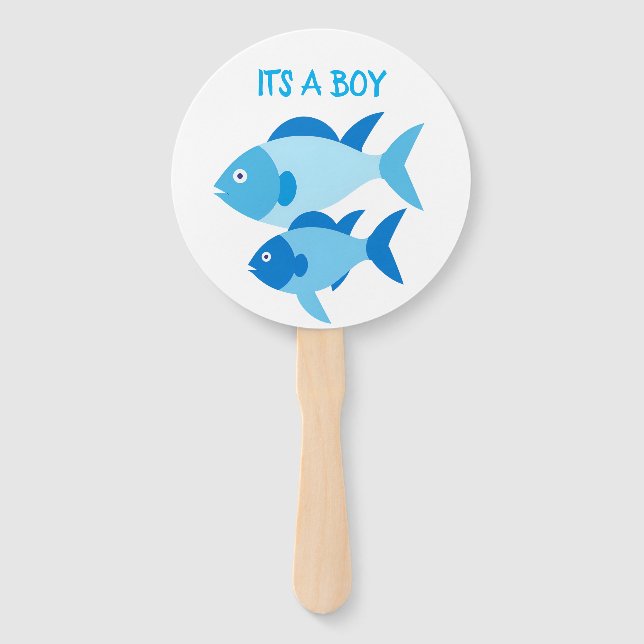 Geschlecht enthüllt Handfans niedliche Fische Fächer (Vorderseite)