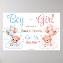 Geschlecht enthüllt Party Begrüßungsschild Teddy B Poster