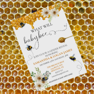 Geschlecht Enthüllung Biene Honig Wasserfarbe Gäns Einladung