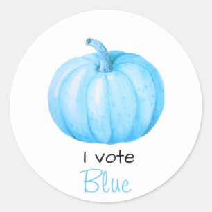 Geschlecht Enthüllung Ich wähle Blaue Kürbis-Baby- Runder Aufkleber
