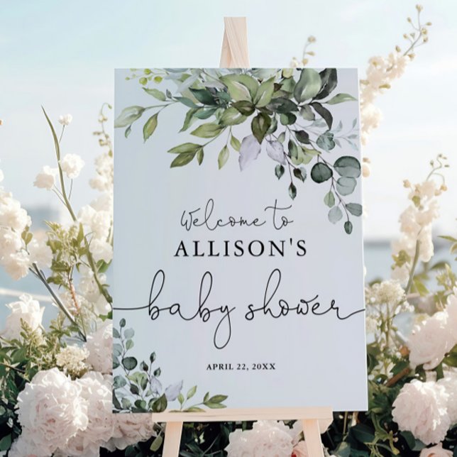 Geschlecht Neutrales Grün Babydusche Begrüßungszei Poster (Von Creator hochgeladen)