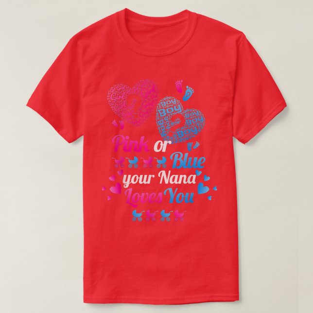 Geschlecht offen Rosa oder Blau Ihre Nana-Lieben S T-Shirt (Design vorne)