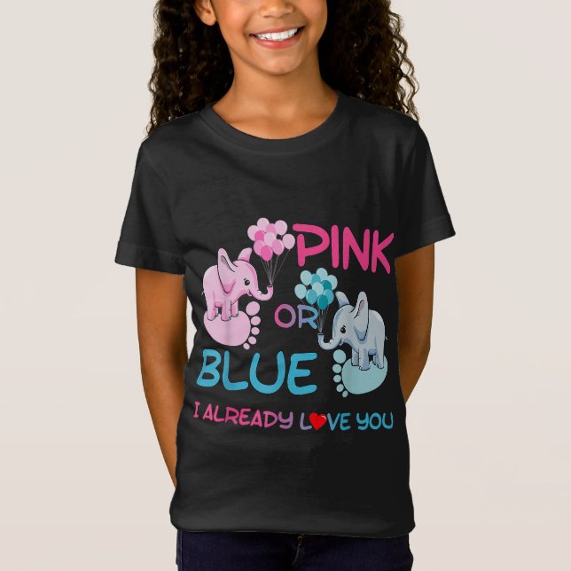 Geschlecht offen Rosa oder Blauer Junge oder Mädch T-Shirt (Vorderseite)
