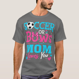 Geschlecht offenbaren Fußball oder Bows Mama Liebe T-Shirt