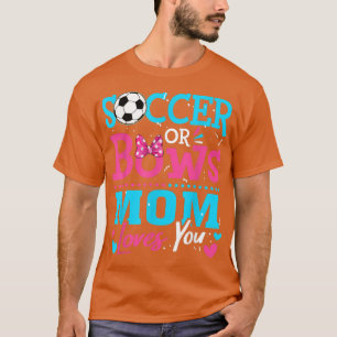 Geschlecht offenbaren Fußball oder Bows Mama Liebe T-Shirt