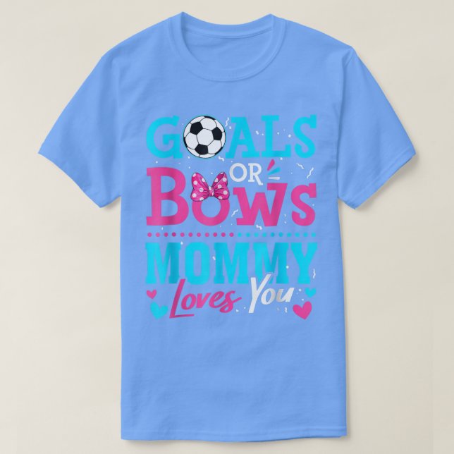 Geschlecht offenbaren Fußballziele oder Bugs Mami- T-Shirt (Design vorne)