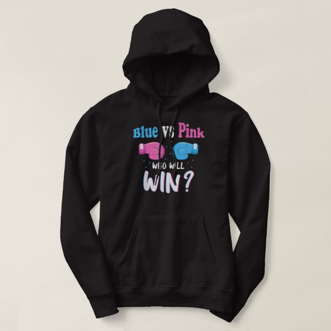 Geschlecht offenbaren Geschenke Party, blau vs ros Hoodie (Design vorne)