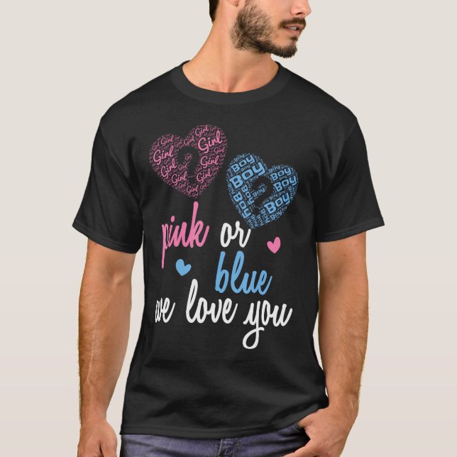 Geschlecht offenbaren Shirt rosa oder blauer Junge (Vorderseite)