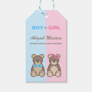 Geschlecht offenbart Baby Shower Teddy Bears Geschenkanhänger