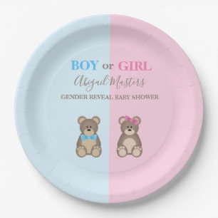 Geschlecht offenbart Baby Shower Teddy Bears Pappteller