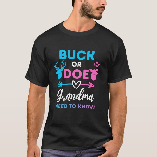 Geschlecht offenbart Buck oder Doe Oma Matching Ba T-Shirt (Vorderseite)