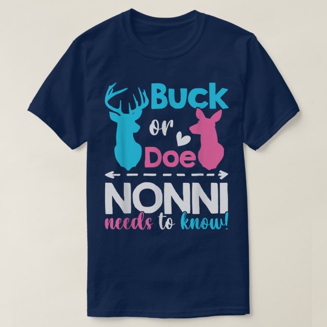 Geschlecht offenbart Buck oder muss Nonni wissen,  T-Shirt (Design vorne)