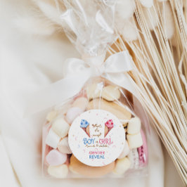 Geschlecht offenbart Eiscreme Scoop Runder Aufkleber