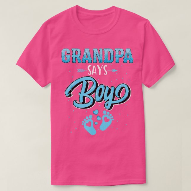 Geschlecht offenbart Großvater sagt Kinderfamilie T-Shirt (Design vorne)