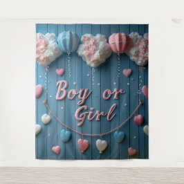 Geschlecht offenbart Junge oder Mädchen Hintergrun Wandteppich