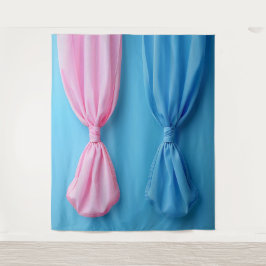 Geschlecht offenbart Junge oder Mädchen rosa Blau Wandteppich