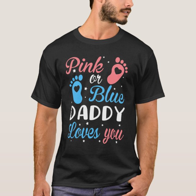 Geschlecht offenbart Papa pink T-Shirt (Vorderseite)
