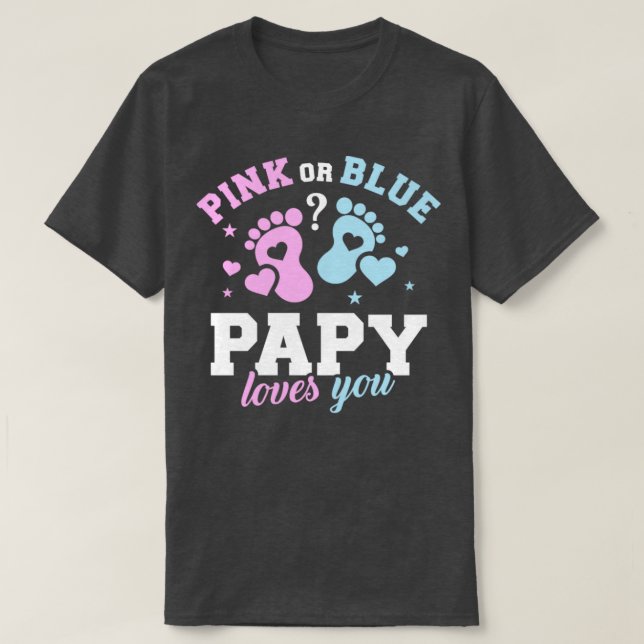Geschlecht offenbart Papy T-Shirt (Design vorne)