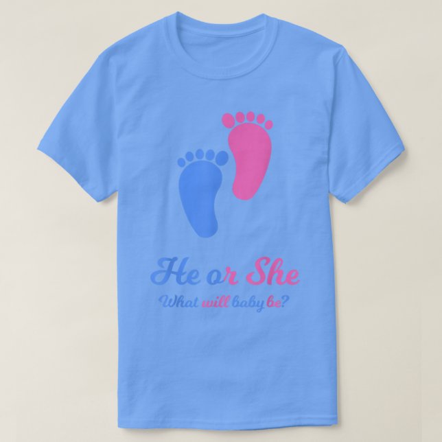 Geschlecht offenbart Party, Er oder sie Was wird d T-Shirt (Design vorne)