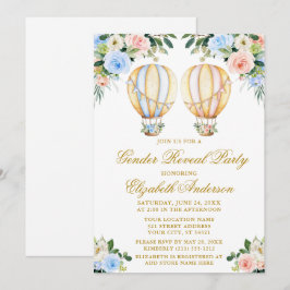Geschlecht offenbart rosa blaue bläuliche Heißluft Einladung
