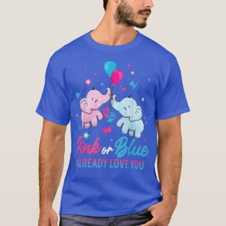 Geschlecht offenbart rosa oder blaue Junge oder Mä T-Shirt