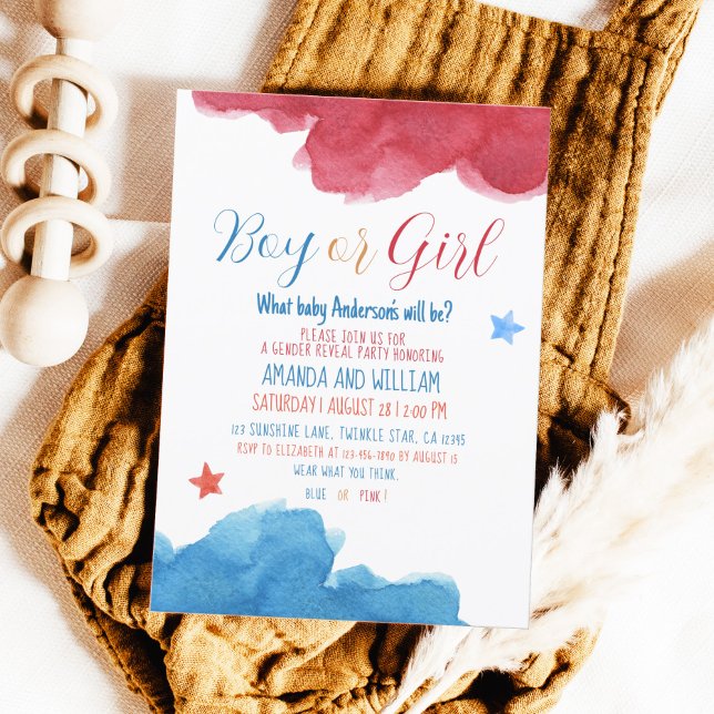 Geschlecht offenbart rosa und blaues Party Einladung (Von Creator hochgeladen)