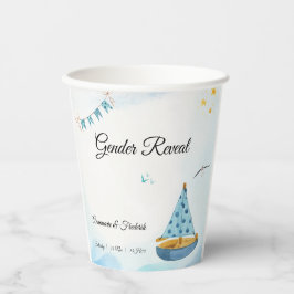 Geschlecht offenbart Sailboat Pappbecher