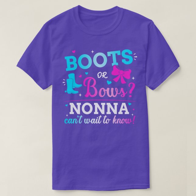 Geschlecht offenbart Stiefel oder Bögen, die dem B T-Shirt (Design vorne)