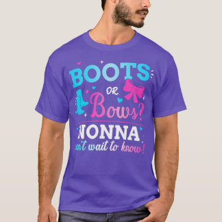 Geschlecht offenbart Stiefel oder Bögen, die dem B T-Shirt