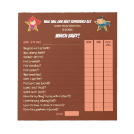 Geschlecht offenbart Superhelden Niedlich Blue Pin Notizblock