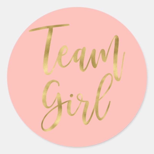 Geschlecht offenbart Team Girl Classic Round Aufkl Runder Aufkleber (Vorderseite)